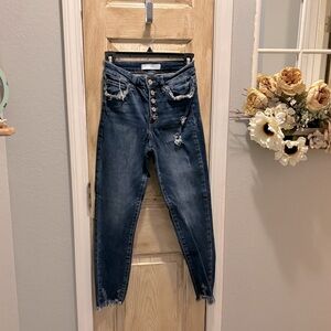 KanCan button fly distressed skinny jeans